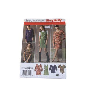 Dress Top Tunic Pattern Simplicity 2850 Size 10 12 14 16 18 UNCUT 93507
